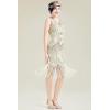 imageBABEYOND Womens Flapper Dresses 1920s V Neck Beaded Fringed Great Gatsby DressApricot