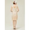 imageBABEYOND Womens Flapper Dresses 1920s V Neck Beaded Fringed Great Gatsby DressBeige