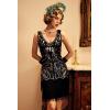 imageBABEYOND Womens Flapper Dresses 1920s V Neck Beaded Fringed Great Gatsby DressBlack