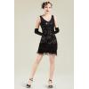 imageBABEYOND Womens Flapper Dresses 1920s V Neck Beaded Fringed Great Gatsby DressBlack With Colorful Sequins