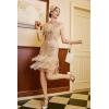 imageBABEYOND Womens Flapper Dresses 1920s V Neck Beaded Fringed Great Gatsby DressChampagne  Gold
