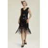 imageBABEYOND Womens Flapper Dresses 1920s V Neck Beaded Fringed Great Gatsby DressDark Green