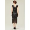 imageBABEYOND Womens Flapper Dresses 1920s V Neck Beaded Fringed Great Gatsby DressGlam Black