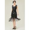 imageBABEYOND Womens Flapper Dresses 1920s V Neck Beaded Fringed Great Gatsby DressGlam Black