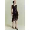 imageBABEYOND Womens Flapper Dresses 1920s V Neck Beaded Fringed Great Gatsby DressGlam Black