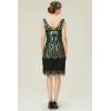 imageBABEYOND Womens Flapper Dresses 1920s V Neck Beaded Fringed Great Gatsby DressGold  Dark Green