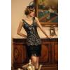 imageBABEYOND Womens Flapper Dresses 1920s V Neck Beaded Fringed Great Gatsby DressGold  Dark Green