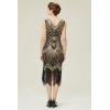 imageBABEYOND Womens Flapper Dresses 1920s V Neck Beaded Fringed Great Gatsby DressGold
