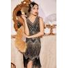 imageBABEYOND Womens Flapper Dresses 1920s V Neck Beaded Fringed Great Gatsby DressGold