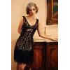 imageBABEYOND Womens Flapper Dresses 1920s V Neck Beaded Fringed Great Gatsby DressGold Black