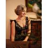 imageBABEYOND Womens Flapper Dresses 1920s V Neck Beaded Fringed Great Gatsby DressGold Black