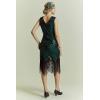 imageBABEYOND Womens Flapper Dresses 1920s V Neck Beaded Fringed Great Gatsby DressGreen