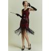 imageBABEYOND Womens Flapper Dresses 1920s V Neck Beaded Fringed Great Gatsby DressRed
