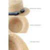 imageBABYOND Mens Brim Boater Hat Gatsby Straw Panama Hat Fedora Summer Beach Sun Hat 20s Costume AccessoriesBlue