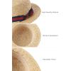imageBABYOND Mens Brim Boater Hat Gatsby Straw Panama Hat Fedora Summer Beach Sun Hat 20s Costume AccessoriesBlue Red