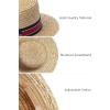 imageBABYOND Mens Brim Boater Hat Gatsby Straw Panama Hat Fedora Summer Beach Sun Hat 20s Costume AccessoriesRed Blue