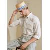 imageBABYOND Mens Brim Boater Hat Gatsby Straw Panama Hat Fedora Summer Beach Sun Hat 20s Costume AccessoriesWhite Blue