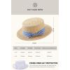 imageBABYOND Mens Brim Boater Hat Gatsby Straw Panama Hat Fedora Summer Beach Sun Hat 20s Costume AccessoriesWhite Blue