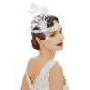 imageBABAYOND 1920s Flapper Headband  Feather Headpiece for Women  Roaring 20s Great Gatsby Hair Accessory