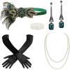 imageBABEYOND 1920s Accessories for Women  Flapper Headpiece Great Gatsby Accessories for Women Pearl Bracelet Necklace GlovesGreen