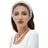 imageBABEYOND 1920s Flapper Fascinator Mesh Pearl Veil Headband Bridal Wedding Tea Party Fascinator Veil for WomenWhite With Pearl