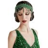 imageBABEYOND 1920s Flapper Headpiece Roaring 20s Headband Great Gatsby Headband Chain for Women Vintage Hair AccessoryGreen