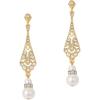imageBABEYOND 1920s Vintage Wedding Pearl Dangle Drop Earrings Art Deco Gatsby EarringsStyle 5Gold