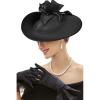 imageBABEYOND Derby Hats for Women  Fascinators Tea Party Hats Headband Wide Brim Fascinator for Wedding CocktailStyle 4black