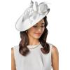 imageBABEYOND Derby Hats for Women  Fascinators Tea Party Hats Headband Wide Brim Fascinator for Wedding CocktailWhite