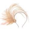 imageBABEYOND Fascinator Hat Feather Fascinator Hair Clip Tea Party Pillbox Derby Hat Fascinator Headband for Bridal WeddingChampagne