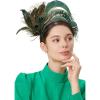 imageBABEYOND Fascinator Hat Feather Fascinator Hair Clip Tea Party Pillbox Derby Hat Fascinator Headband for Bridal WeddingPeacock Green