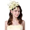 imageBABEYOND Fascinator Hats for Women  Tea Party Hats Fascinators Kentucky Headband Derby Hat Wedding Feathers Ribbon HeadwearBeige
