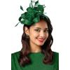 imageBABEYOND Fascinator Hats for Women  Tea Party Hats Fascinators Kentucky Headband Derby Hat Wedding Feathers Ribbon HeadwearDark Green