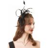 imageBABEYOND Fascinator Hats for Women  Tea Party Hats Fascinators Kentucky Headwear Derby Hat Wedding Feather Ribbon HeadbandYblack