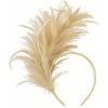 imageBABEYOND Fascinator Hats for Women Feather Headband Kentucky Headpiece Gatsby Derby Hat for Cocktail Wedding Tea PartyChampagne Gold