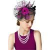 imageBABEYOND Fascinator Hats for Women Tea Party Hat Kentucky Fascinators Headband Derby Hats Wedding Flower Feathers Hair ClipBlack Rose