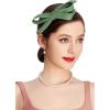 imageBABEYOND Fascinator Headband for Women  Tea Party Kentucky Bow Headband Derby Cocktail Wedding Ribbon Hair Clip for DailySage Green