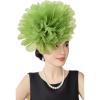 imageBABEYOND Fascinators Hats for Women  Tea Party Kentucky Fascinator Derby Hat Mesh Flower Fluffy Headband with Hair ClipGreen
