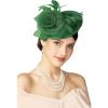 imageBABEYOND Fascinators Hats for Women  Tea Party Kentucky Fascinator Derby Pillbox Hat Mesh Feathers Headband with Hair ClipGreen