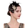 imageBABEYOND Flapper Headpiece for Women  1920s Headband Flapper Feather Headpiece Gatsby Headpiece Roaring 20s AccessoriesBlack Gold
