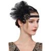 imageBABEYOND Flapper Headpiece for Women  Flapper Feather Headband 1920s Gatsby Headpiece Vintage Accessories for WomenBlack Gold