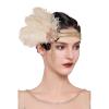 imageBABEYOND Flapper Headpiece for Women  Flapper Feather Headband 1920s Gatsby Headpiece Vintage Accessories for WomenChampagne