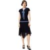 imageBABEYOND Gatsby Dress for Women  Chiffon Flapper Dress LowWaist 1920s Roaring 20s Great Gatsby PartyNavy Blue