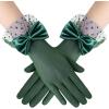 imageBABEYOND Lace Gloves for Women  Bow Short Prom Gloves Evening Elegant Accessories for Wedding Opera PartyDark Green
