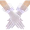 imageBABEYOND Lace Gloves for Women  Bow Short Prom Gloves Evening Elegant Accessories for Wedding Opera PartyWhite