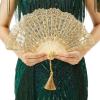 imageBABEYOND Lace Hand Fan NonFoldable Vintage Bridal Handheld Fans with Plastic Beads and Embroidered for Wedding Decoration Dancing PartyEgold