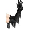 imageBABEYOND Long Opera Party Gloves  Vintage Satin Fringe Elbow Length Gloves 1920s Accessories for WomenBlack
