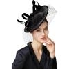 imageBABEYOND Tea Party Fascinator Kentucky Hat Fascinator Cocktail Pillbox Hat Derby HeadbandBlack