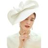 imageBABEYOND Tea Party Fascinator Kentucky Hat Womens Fascinator Derby Straw Pillbox Hat for Cocktail WeddingOffwhite