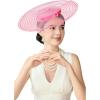 imageBABEYOND Wide Brim Tea Party Fascinator Kentucky Hat Derby Fascinator Wedding Hat for CocktailPink